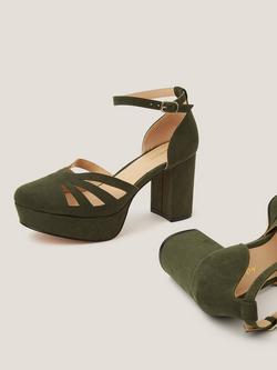 Monsoon Iris Platform Heel Shoes - view 2, Olive