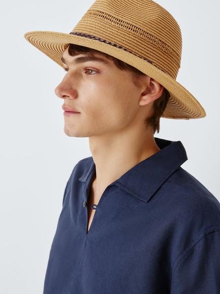 John Lewis Braided Band Fedora, Natural, Natural