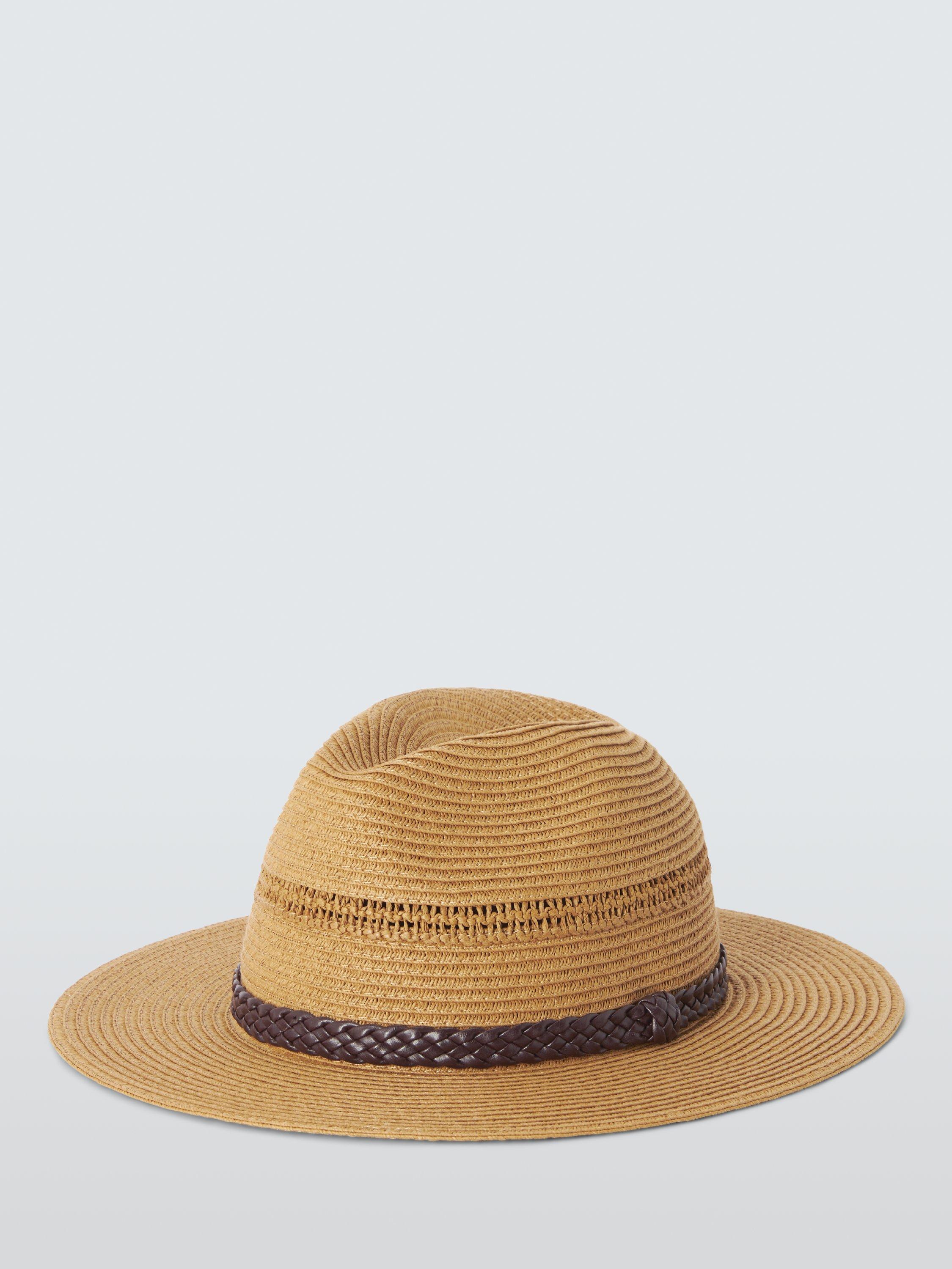 Product image 2 of 4, which shows John Lewis Braided Band Fedora, Natural, S-M