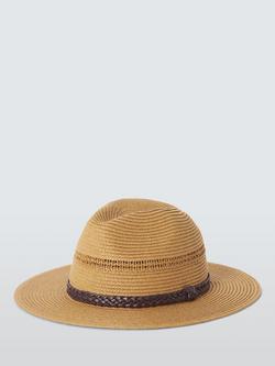 John Lewis Braided Band Fedora, Natural - view 2, Natural