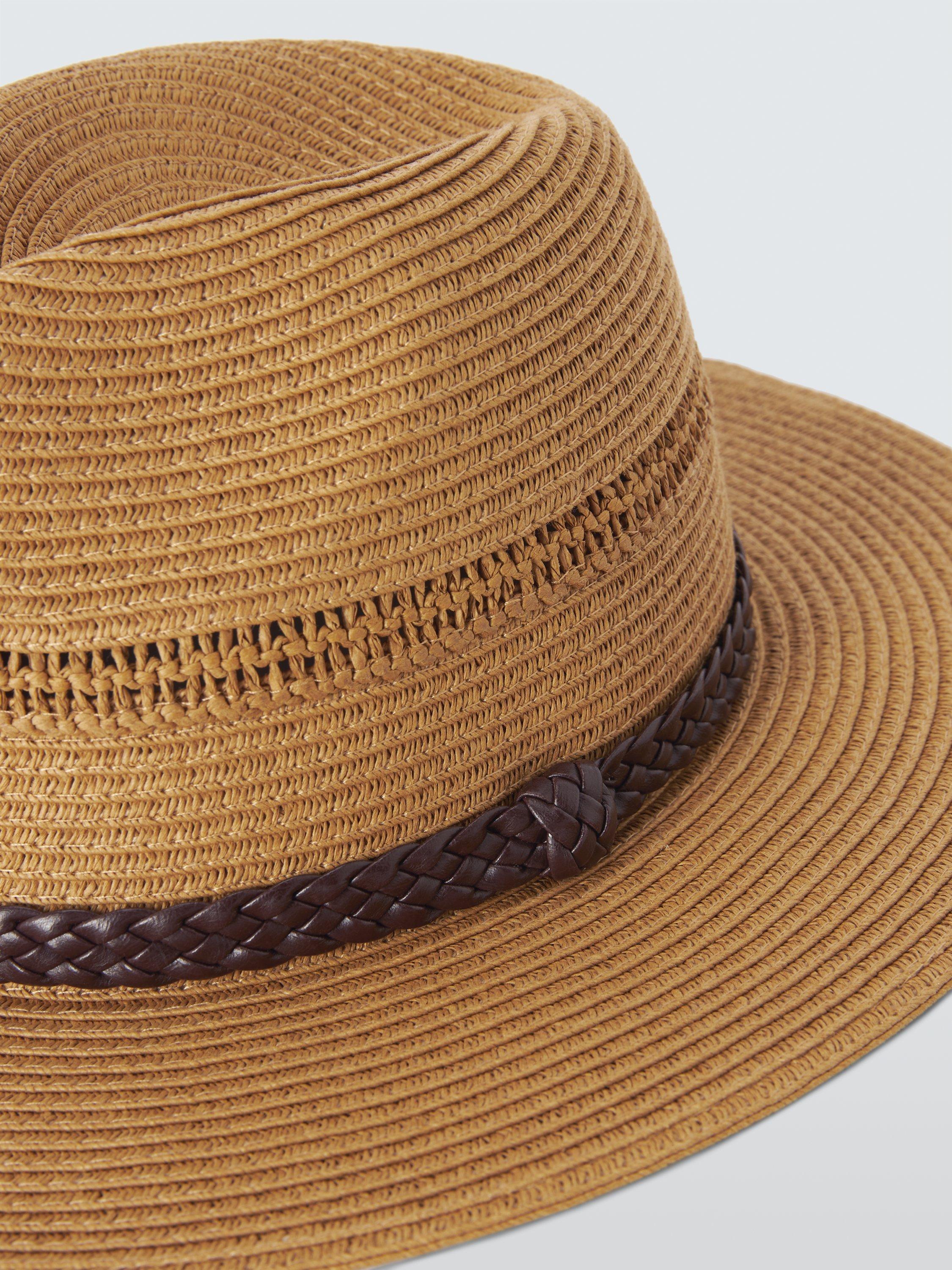 Product image 3 of 4, which shows John Lewis Braided Band Fedora, Natural, S-M