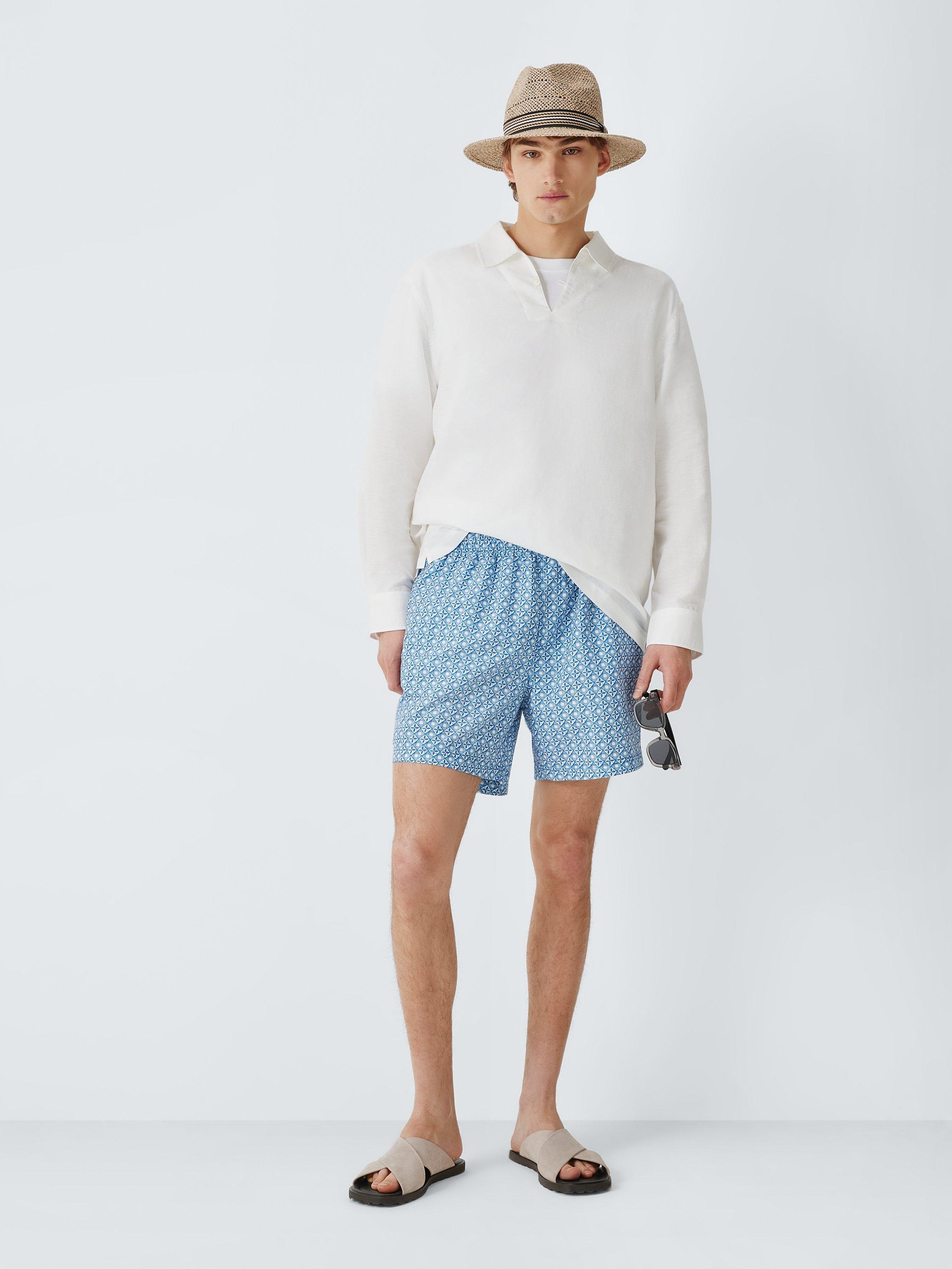 Product image 4 of 4, which shows John Lewis Patterned Band Paper Straw Fedora Hat, Natural, S-M