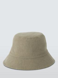 John Lewis Reversible Bucket Hat, Navy/Stone - view 2, Navy/Stone