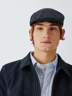 John Lewis Cotton Ripstop Flat Cap, Navy, Navy