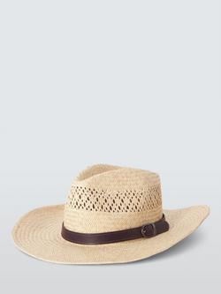 John Lewis Paper Straw Western Hat, Natural - view 2, Natural