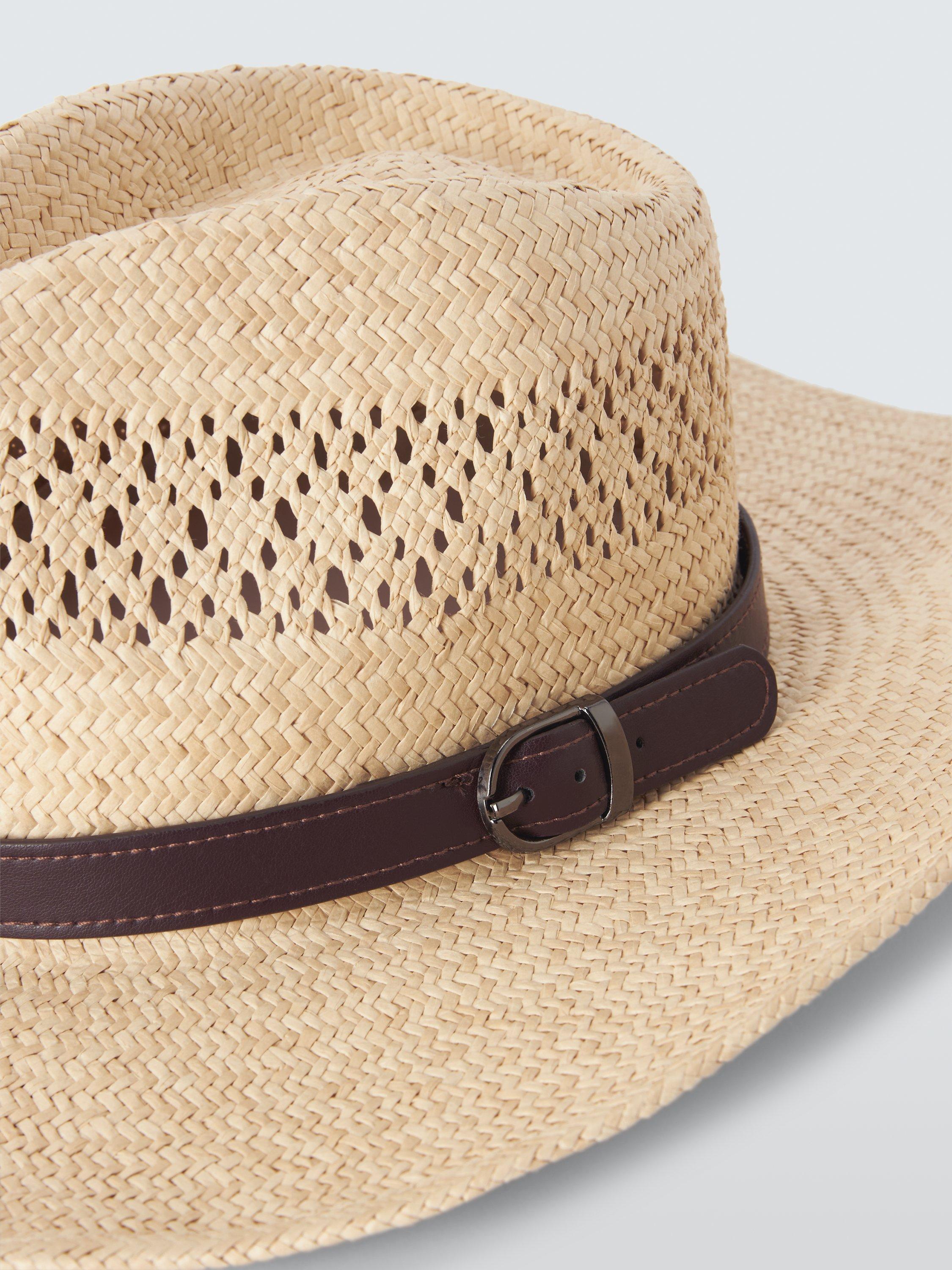 Product image 3 of 4, which shows John Lewis Paper Straw Western Hat, Natural, S-M