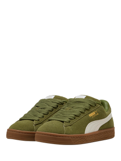 PUMA Kids' Suede XL Lace Up Trainers, Olive Green - view 2, Olive Green