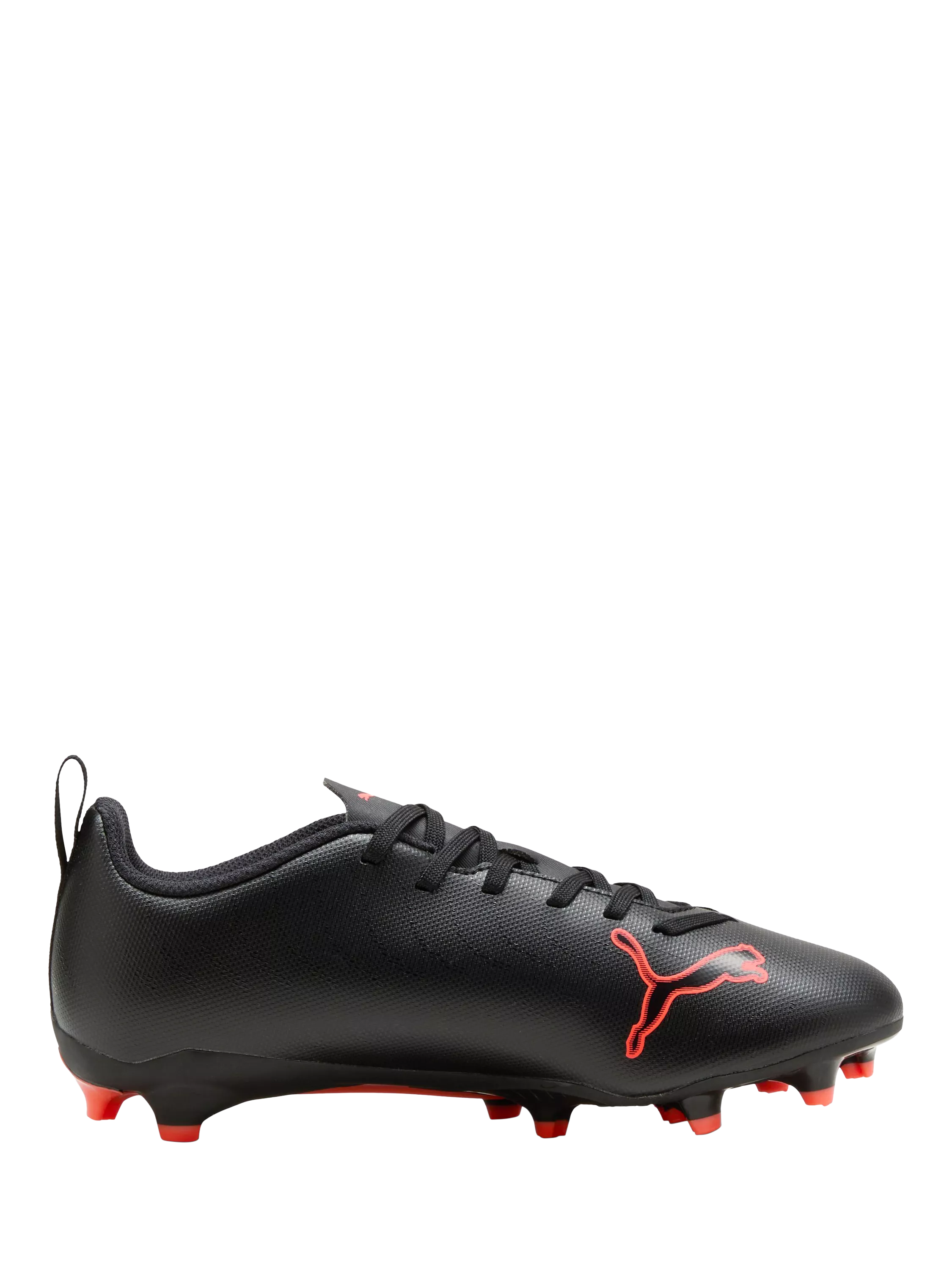 PUMA Kids' ULTRA 6 PLAY Lace Up Football Boots, Puma Black/Red