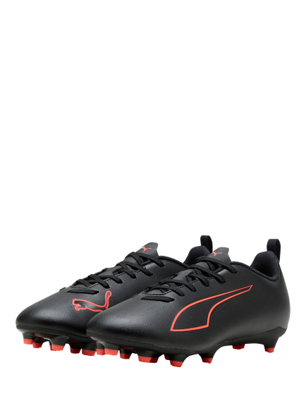 PUMA Kids' ULTRA 6 PLAY Lace Up Football Boots, Puma Black/Red - view 2, Puma Black/Red