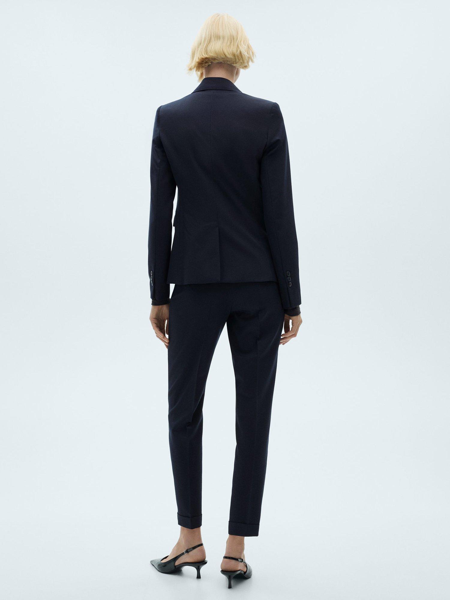 Product image 3 of 5, which shows Mango Boreal Skinny Trousers, Navy, 10