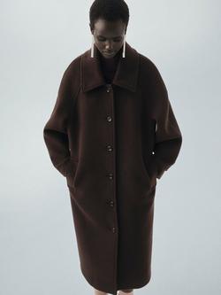 Mango Darro Wool Rich Coat, Medium Brown, Medium Brown