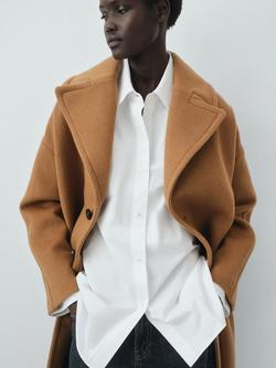 Mango Love Wool Rich Coat, Brown - view 2, Brown