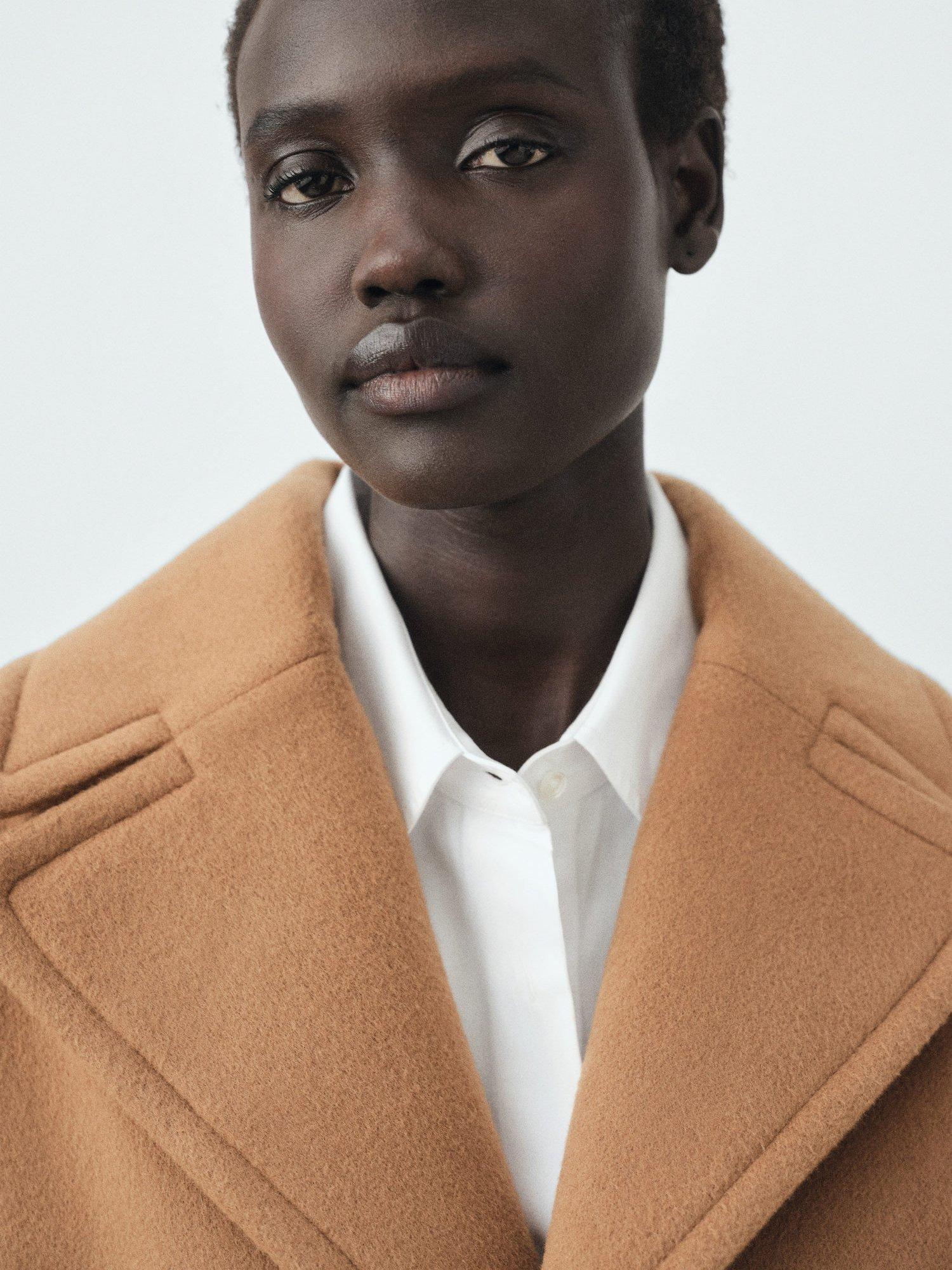 Product image 7 of 8, which shows Mango Love Wool Rich Coat, Brown, L