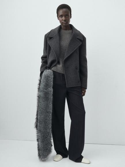 Mango System Wool Rich Coat, Grey, Grey