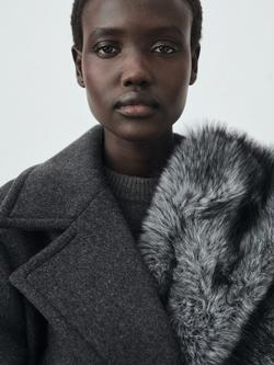 Mango System Wool Rich Coat, Grey - view 2, Grey