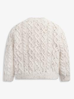 The Little Tailor Baby Cable Knit Cardigan, Oatmeal - view 2, Oatmeal