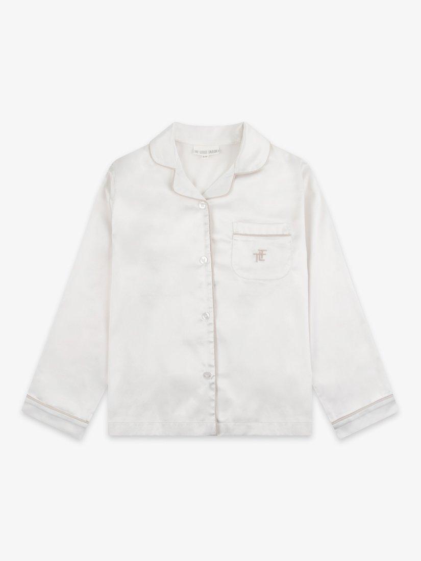 Product image 6 of 11, which shows The Little Tailor Kids' Satin Pyjama Set, Cream, 2-3 years