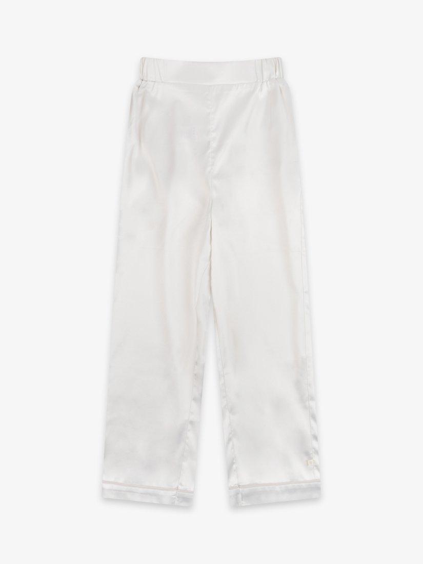 Product image 7 of 11, which shows The Little Tailor Kids' Satin Pyjama Set, Cream, 2-3 years