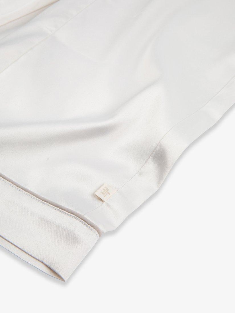 Product image 9 of 11, which shows The Little Tailor Kids' Satin Pyjama Set, Cream, 2-3 years