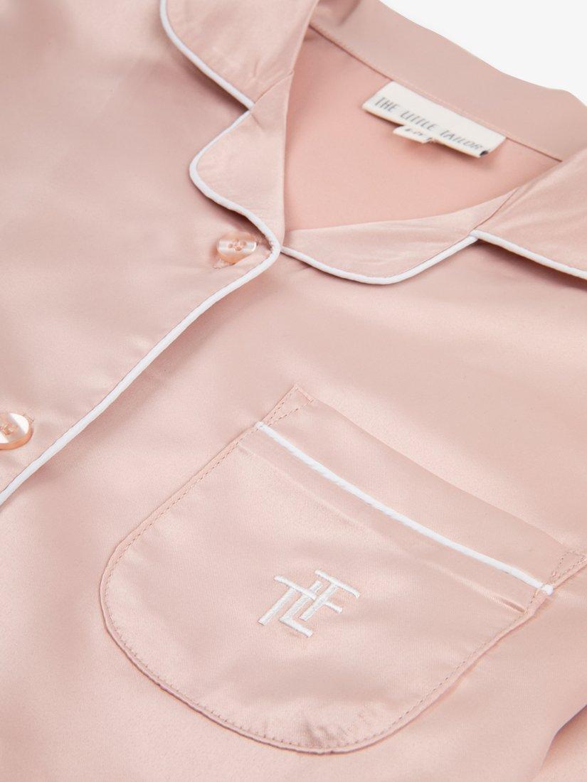 Product image 9 of 10, which shows The Little Tailor Kids' Satin Pyjama Set, Pink, 2-3 years