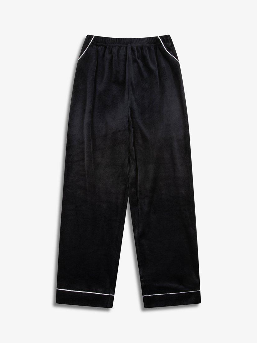 Product image 5 of 10, which shows The Little Tailor Kids' Velour Pyjama Set, Black, 2-3 years