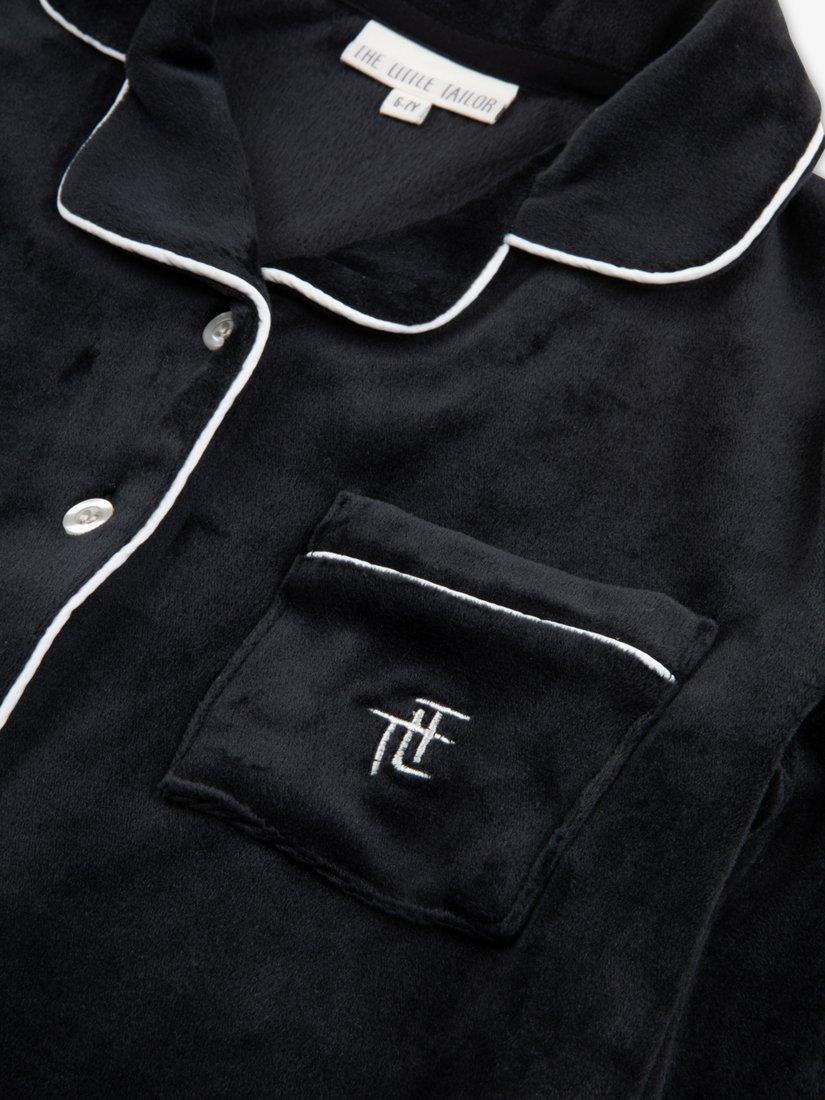 Product image 6 of 10, which shows The Little Tailor Kids' Velour Pyjama Set, Black, 2-3 years
