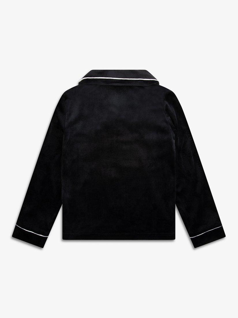 Product image 9 of 10, which shows The Little Tailor Kids' Velour Pyjama Set, Black, 2-3 years