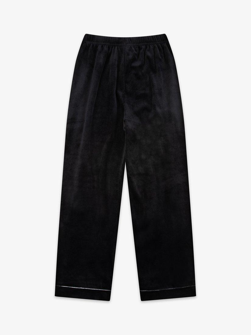 Product image 10 of 10, which shows The Little Tailor Kids' Velour Pyjama Set, Black, 2-3 years