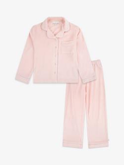 The Little Tailor Kids' Velour Pyjama Set, Pink, Pink