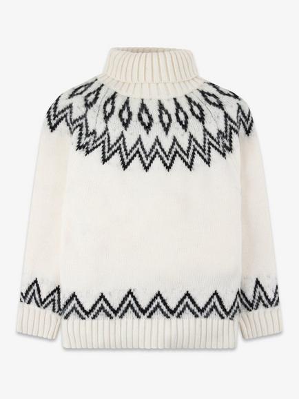 The Little Tailor Kids' Diamond Knit Jumper, Cream, Cream