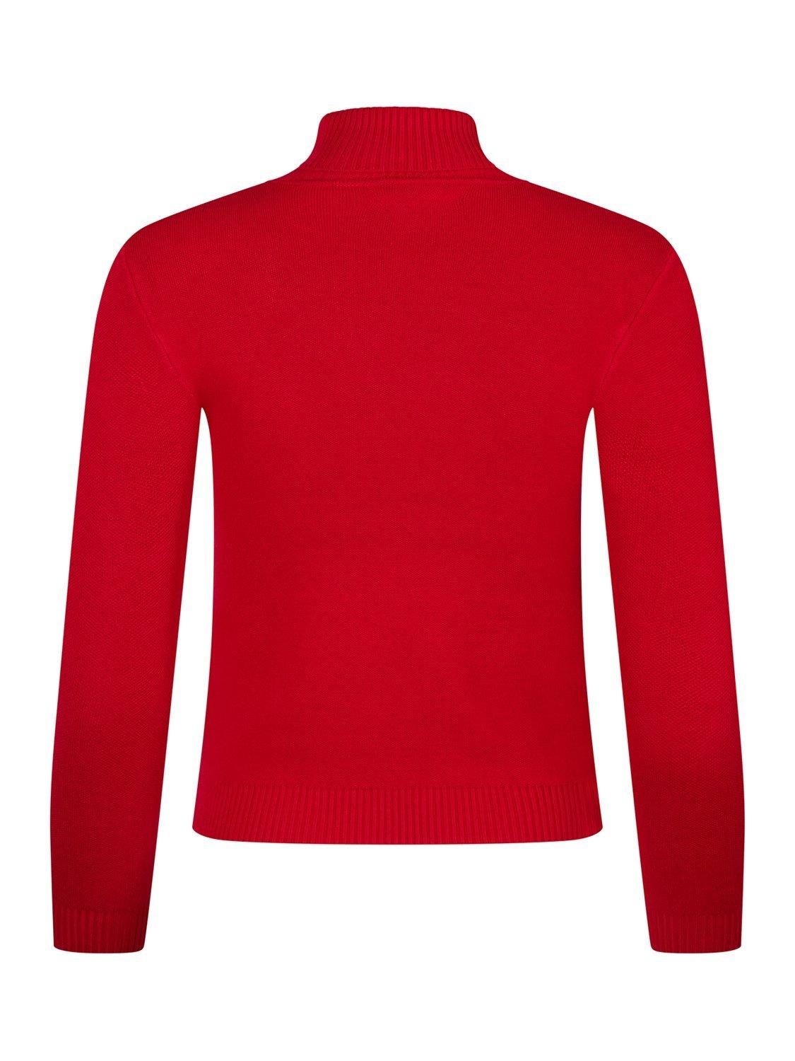 Product image 7 of 9, which shows The Little Tailor Kids' Ski Text Jumper, Red, 4-5 years