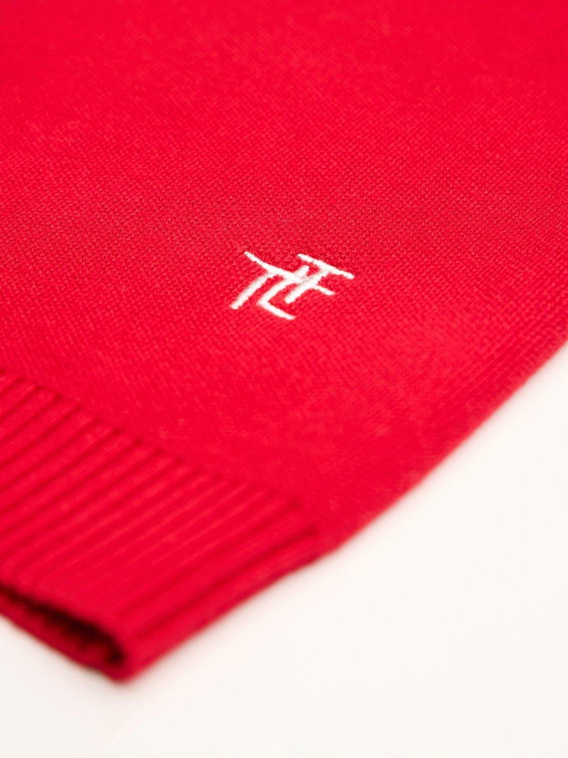 Product image 9 of 9, which shows The Little Tailor Kids' Ski Text Jumper, Red, 4-5 years