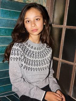 The Little Tailor Kids' Wool Blend Smart Fair Isle Jumper, Grey - view 2, Grey