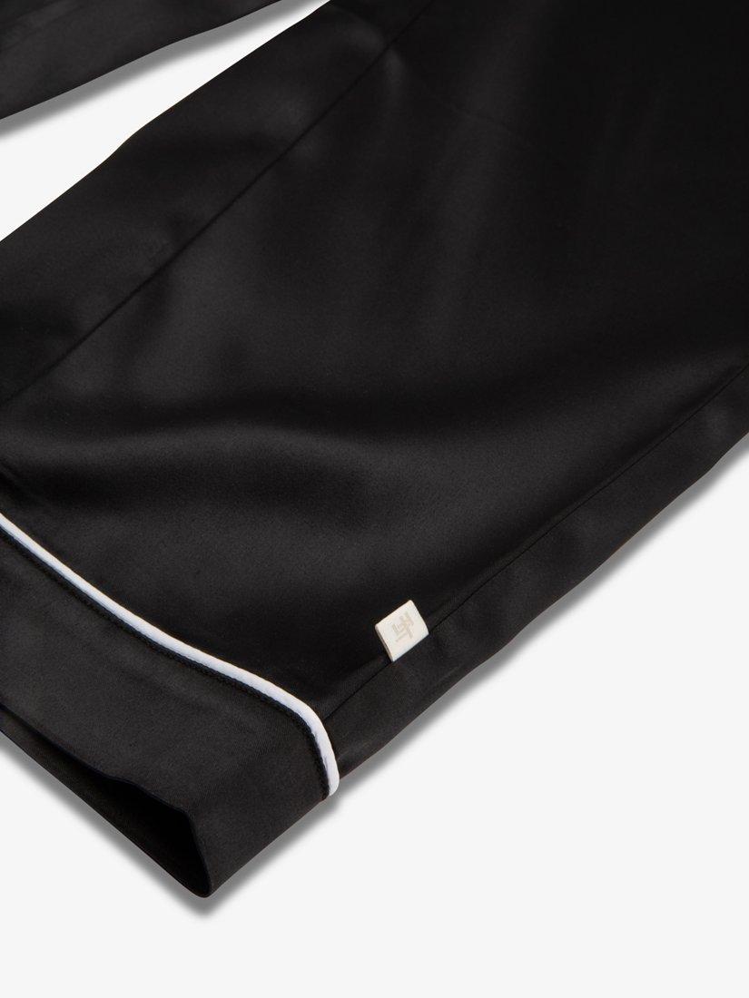 Product image 8 of 10, which shows The Little Tailor Kids' Satin Pyjama Set, Black, 6-7 years