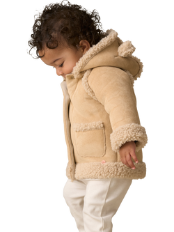Angel & Rocket Baby Shearling Jacket, Cream - view 2, Cream
