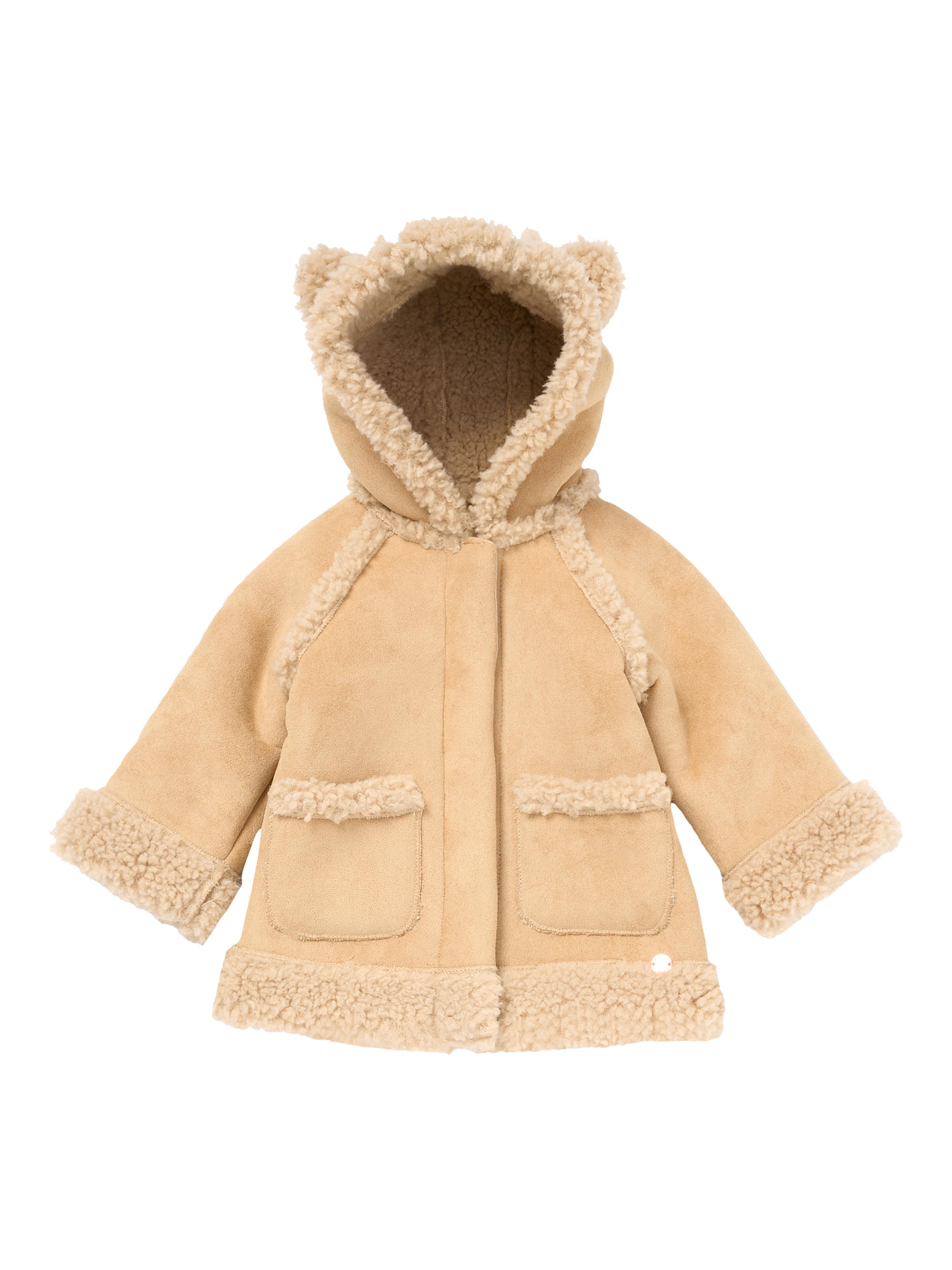 Product image 5 of 7, which shows Angel & Rocket Baby Shearling Jacket, Cream, 0-3 months