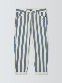 John Lewis Girls' Striped Jeans, Blue/White, Blue, White
