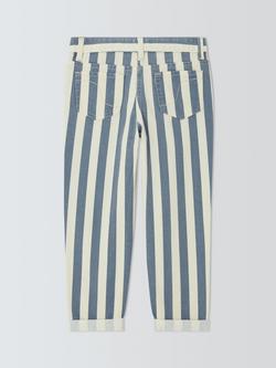 John Lewis Girls' Striped Jeans, Blue/White - view 2, Blue, White