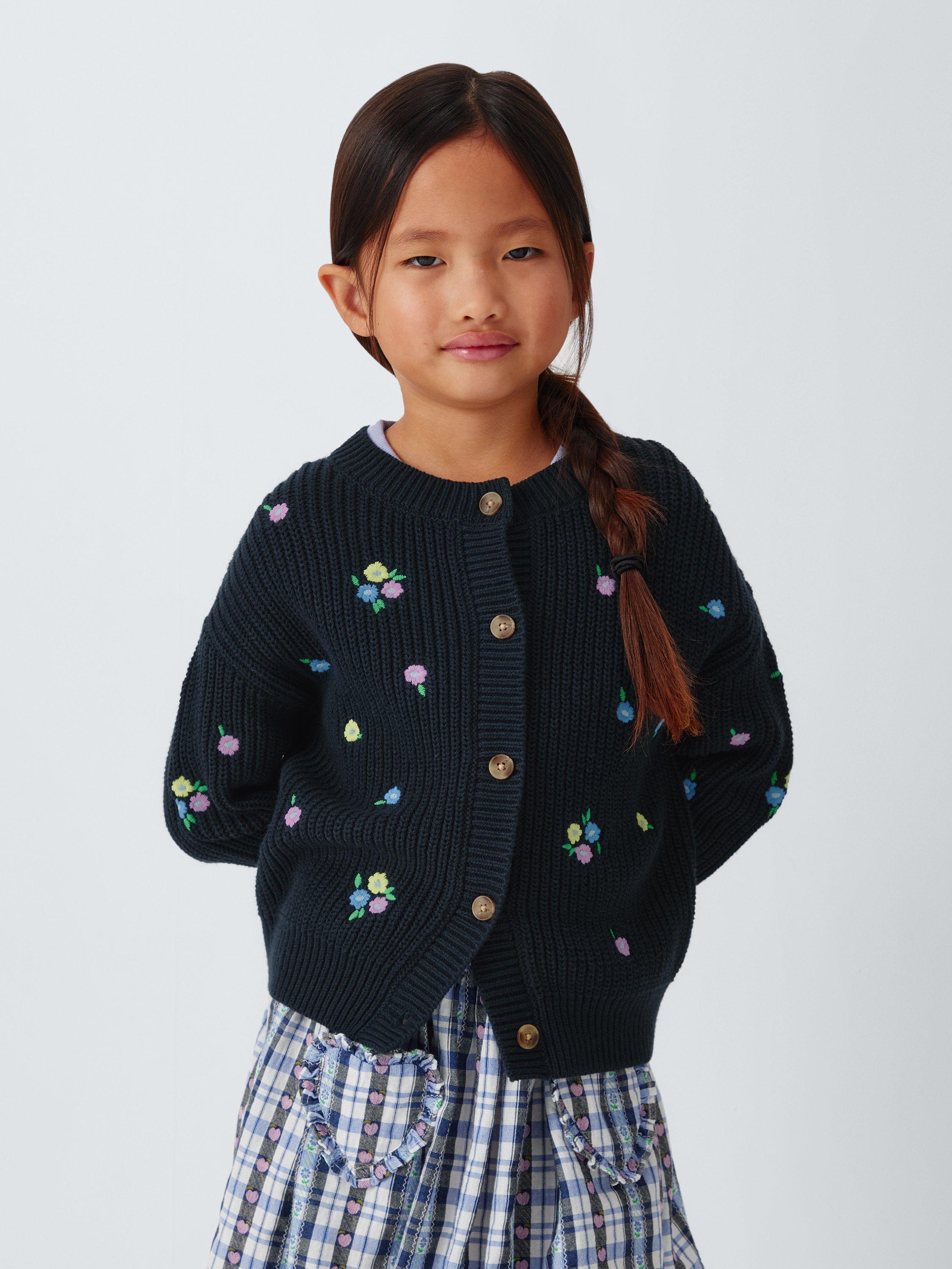 Product image 1 of 7, which shows John Lewis Embroidered Floral Cardigan, Multi, 3 years