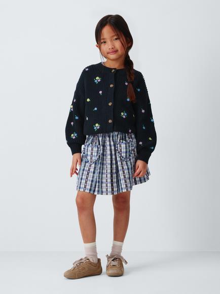 John Lewis Embroidered Floral Cardigan, Multi - view 2, Multi
