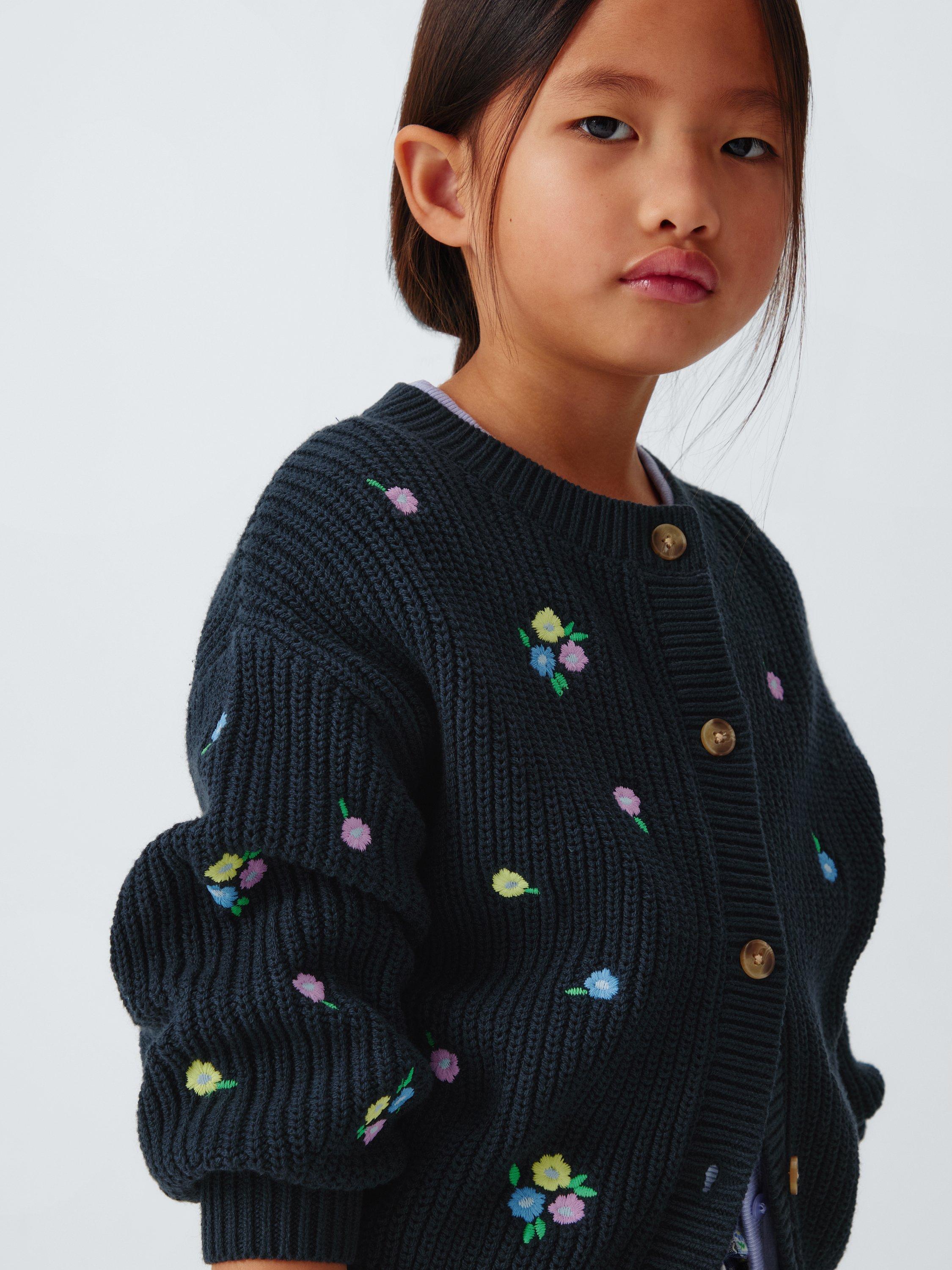 Product image 4 of 7, which shows John Lewis Embroidered Floral Cardigan, Multi, 3 years