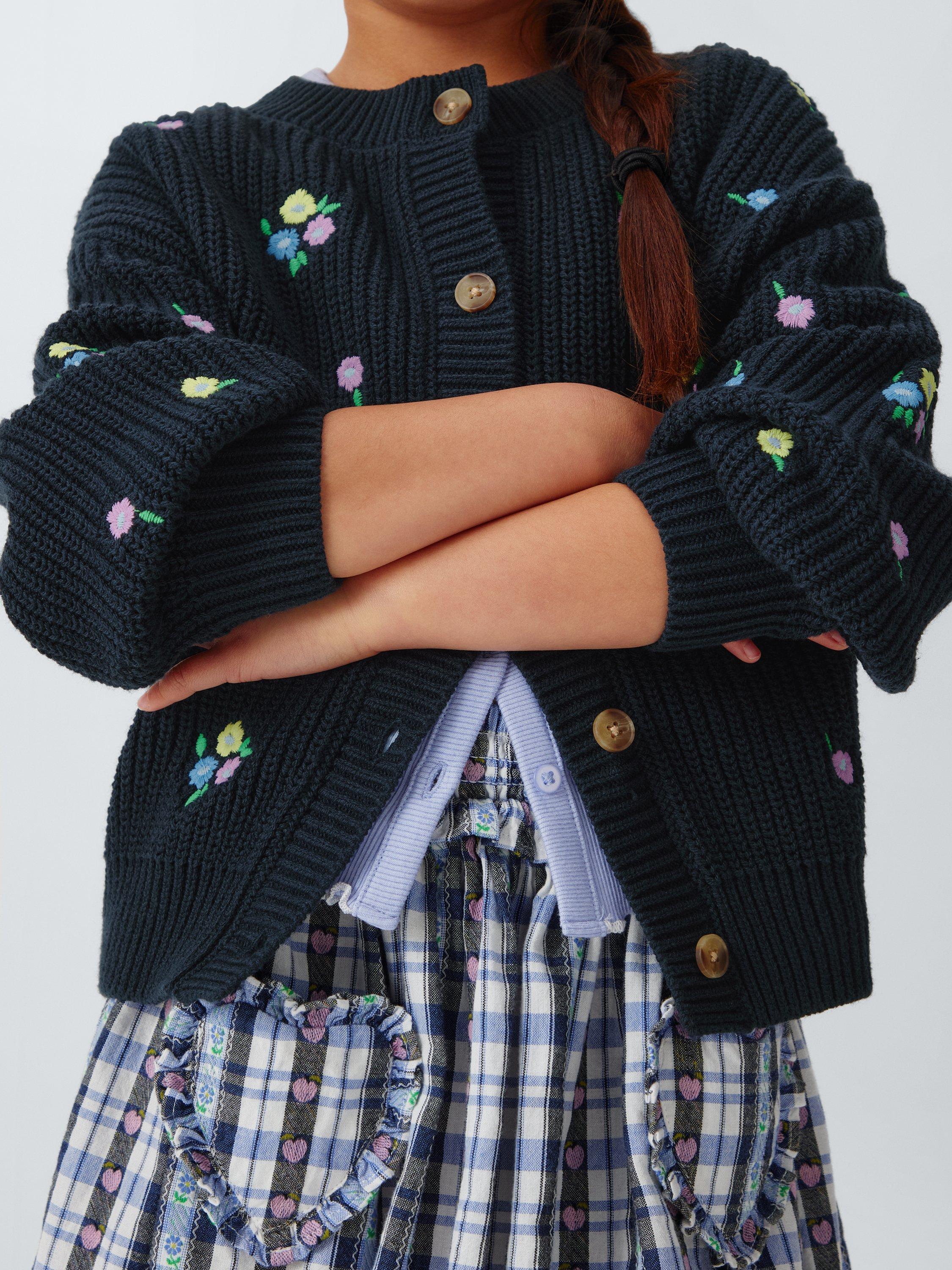Product image 5 of 7, which shows John Lewis Embroidered Floral Cardigan, Multi, 3 years