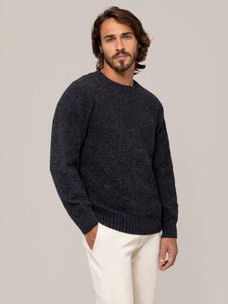 Celtic & Co. Moss Stitch Cashmere Blend Jumper, Charcoal, Charcoal