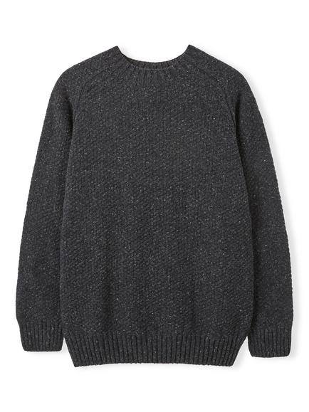 Celtic & Co. Moss Stitch Cashmere Blend Jumper, Charcoal - view 2, Charcoal
