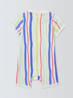 John Lewis Baby Stripe Short Romper, Multi - view 2, Multi