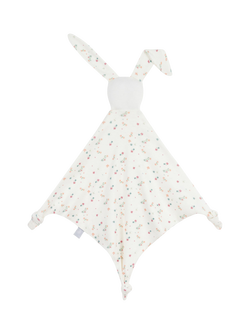 Petit Bateau Baby Pure Cotton Floral Bunny Comforter - view 2, Marshmallow/Multi