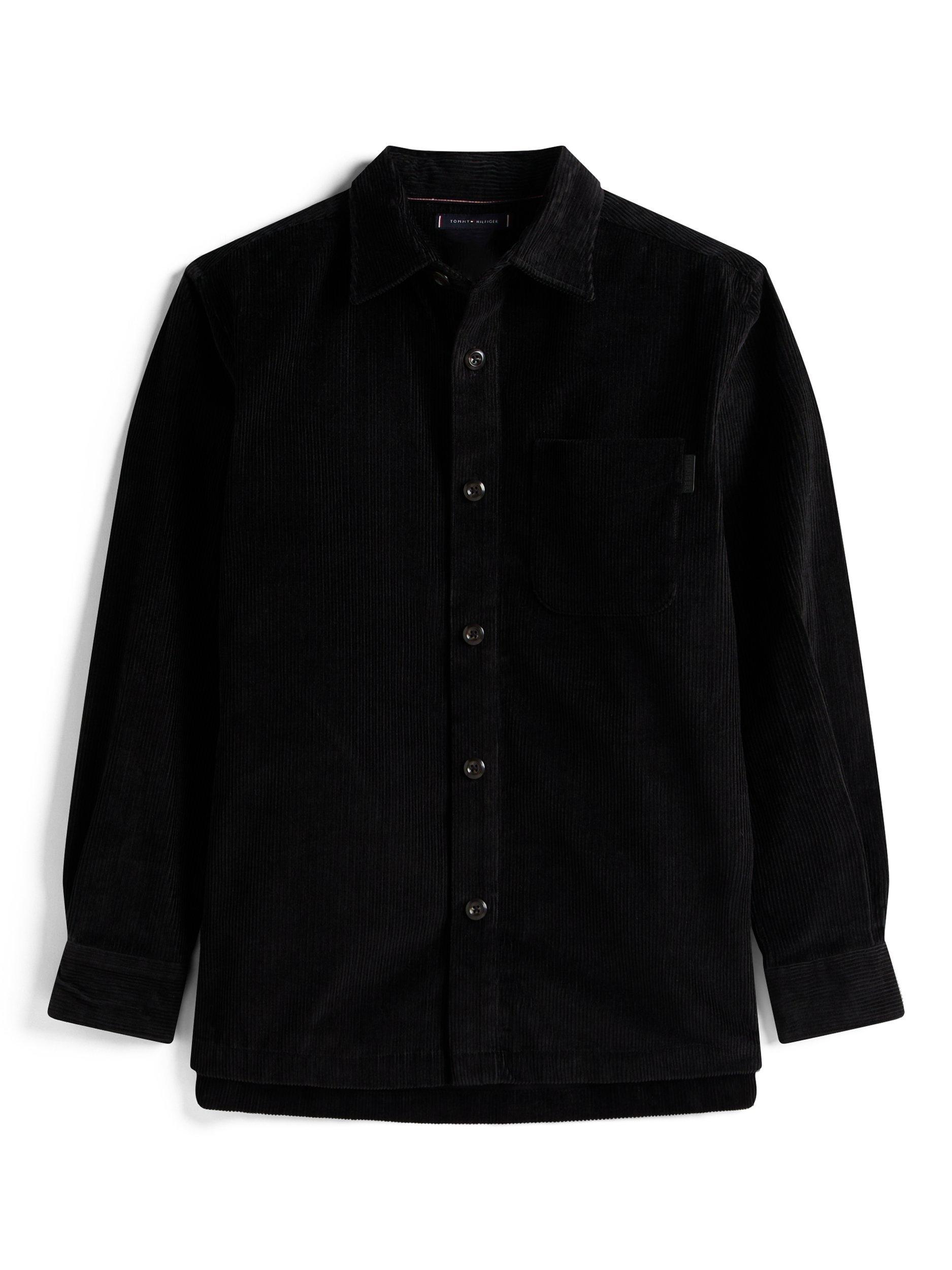 Product image 1 of 4, which shows Tommy Hilfiger Adaptive Corduroy Shirt, Black, XS