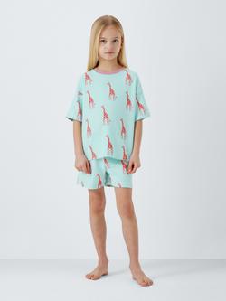 John Lewis Kids' Giraffe Short Pyjamas, Pack of 2, Multi - view 2, Multi