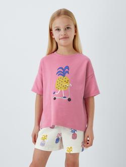 John Lewis Kids' Pineapple Short Pyjamas, Pink Multi, Pink Multi