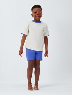 John Lewis Kids' Pineapple Jersey Short Pyjamas, Grey Blue - view 2, Grey Blue